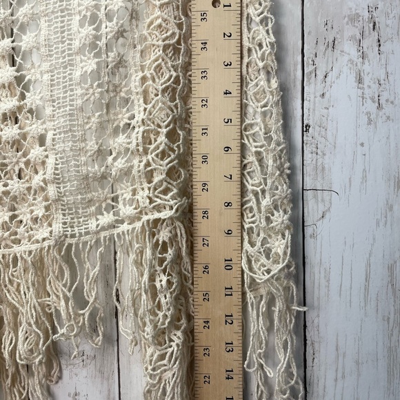 It's Our Time Ivory Crochet Vest with Fringe size XS - Picture 9 of 9